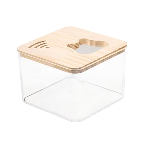 Gcljlmy Haustier Hamster Badezimmer, Sandbad Container Toilette, Transparenter Acryl Duschraum, Hamster Badehaus für Eichhörnchen Kaninchen Ratte, Quadrat von Gcljlmy