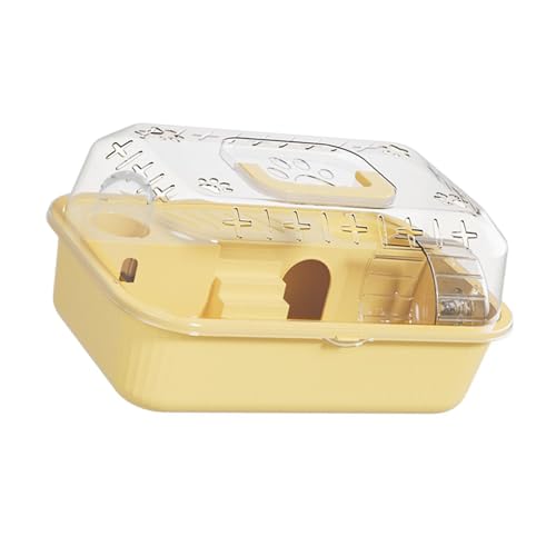 Gcljlmy Haustier-Tragekäfig, Kleintiere, Hamster-Tragebox, Belüftung, atmungsaktiv, Hamster-Tragetasche, Käfig für Rennmäuse, Igel (Gelb) von Gcljlmy