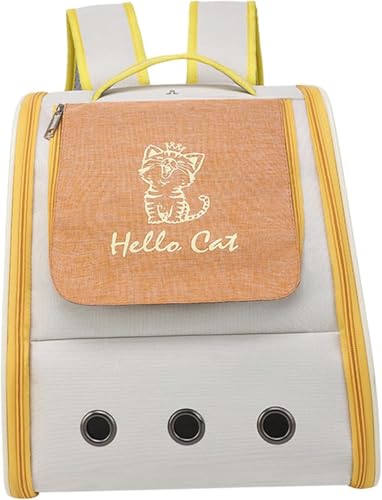 Gcljlmy Haustier-Tragerucksack, Haustier-Wanderrucksack, atmungsaktiv, zusammenklappbar, leicht zu reinigen, Hunde-Rucksacktasche, Hundetasche für Sport (Gelb) von Gcljlmy