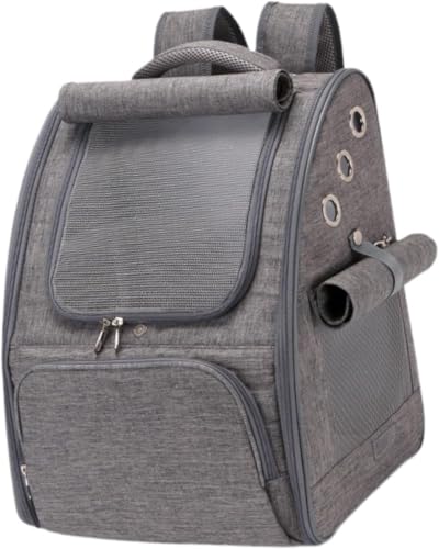 Gcljlmy Haustier-Tragerucksack, Hunderucksack, Trendiger Rucksack, Kätzchen, Welpen, Reisetasche, Ausgehen, Katzenrucksack zum Angeln, Camping, Outdoor (GRAU) von Gcljlmy