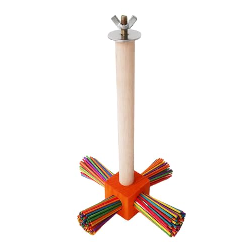 Gcljlmy Holzpapageienstange, Stationsstange, Vogelkäfigspielzeug für Sittiche, Nymphensittiche, kleine Vögel (Bunt) von Gcljlmy