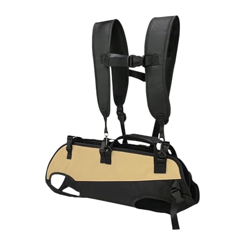 Gcljlmy Hundetragetasche mit Beinen nach außen, atmungsaktiv, bequem, für Haustiere, Tragerucksack für Haustiere zum Radfahren, Reisen, Zubehör für kleine und (S,Schwarz Khaki) von Gcljlmy