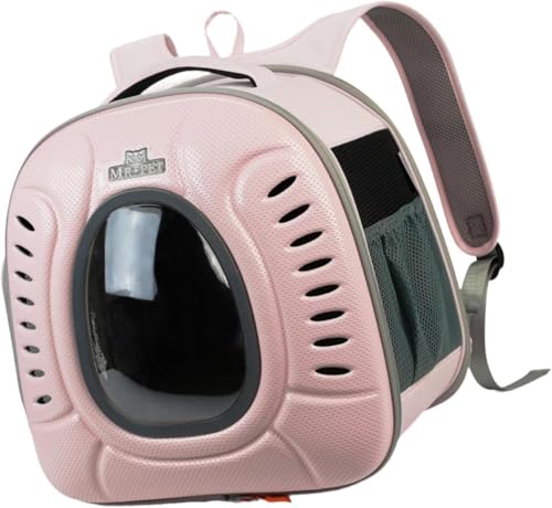 Gcljlmy Katzen-Rucksack, Tragetasche für Haustiere, Reisetragetasche, belüftet, faltbar, Verstellbarer Riemen, Raumkapsel-Haustier-Rucksack für Katzen im (ROSA) von Gcljlmy