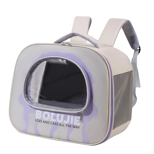 Gcljlmy Katzentasche zum Ausgehen Tragetasche Verstellbarer Schultergurt Atmungsaktive Reisetasche Tragbare Katzen-/Hundetasche Katzen-Rucksackträger (LILA) von Gcljlmy
