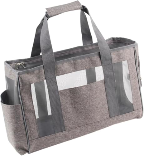 Gcljlmy Katzentragetasche, weiche Seiten, stabil, mit Netztasche, Tragetasche, Haustiertragetasche, Haltertasche für den Transport von Camping, Wandern (Grau) von Gcljlmy