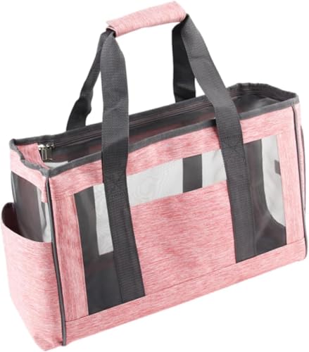 Gcljlmy Katzentragetasche, weiche Seiten, stabil, mit Netztasche, Tragetasche, Haustiertragetasche, Haltertasche für den Transport von Camping, Wandern (Rosa) von Gcljlmy