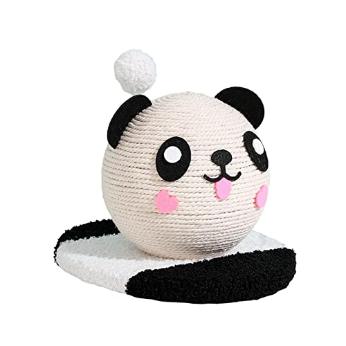 Gcljlmy Kratzspielzeug Interaktiver Spielzeugball Möbelschutz Krallenschleifen Klettern mit Plüschbasis Katzenkratzball zum Training Kleiner Haustiere, Panda von Gcljlmy