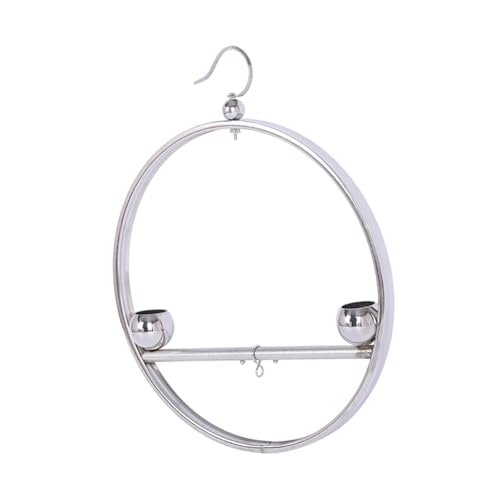 Gcljlmy Papageienständer, Tisch-Vogelständer mit Haken zum Aufhängen, Trainingsständer, Vogelsitz-Spielständer, Papageien-Spielständer für Finken (Silberne Schale) von Gcljlmy