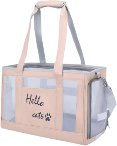 Gcljlmy Tragetasche für Haustiere, Handtasche, Netztasche für Kleintiere, Kätzchen, PU- mit Schnalle, atmungsaktiv, verschleißfest, Umhängetasche für den (ROSA) von Gcljlmy