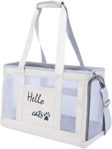 Gcljlmy Tragetasche für Haustiere, Handtasche, Netztasche für Kleintiere, Kätzchen, PU- mit Schnalle, atmungsaktiv, verschleißfest, Umhängetasche für den (Weiß) von Gcljlmy