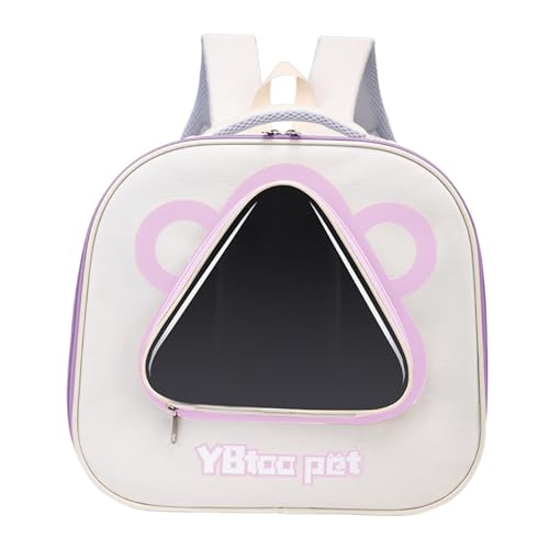 Gcljlmy Tragetasche für Haustiere, Rucksack, Hunderucksack, transparentes Fenster, Reisetasche für Katzen und Welpen, Tasche für Camping, Spaziergänge (violett) von Gcljlmy