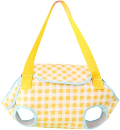 Gcljlmy Tragetasche für Katzen, Schultertasche für Haustiere, freiliegender Kopf und Griff, süße Haustiertasche, Tragehandtasche für kleine Hunde, Katzen und (Gelbes Gitter) von Gcljlmy