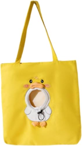 Gcljlmy Umhängetasche für Haustiere, für unterwegs, für Katzen, Bequeme Umhängetasche für Katzen, Ausflugstasche für Kleintiere, Kätzchen (Yellow and L) von Gcljlmy