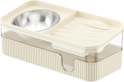 Gcljlmy Wasser- und Futterspender für Katzen, Tiertränke, Aufbewahrung von Tierfutter, automatischer Filterzyklus (Creme) von Gcljlmy