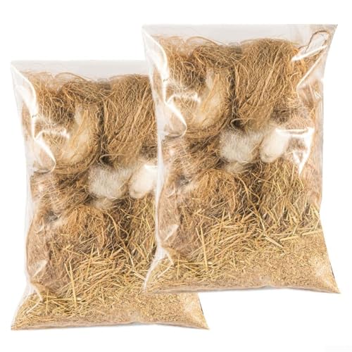 Gdfnmogo 2 x gemischtes Nistmaterial, bequem, für Wildvögel, Kolibris, Finken, Kanarienvögel, Papageiennester, um das natürliche Bauen zu fördern von Gdfnmogo