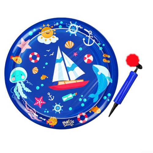 Gdfnmogo Spielmatte mit Wassersensor für Haustiere mit schwimmenden Fischen für interaktives Spielen (dunkelblau) von Gdfnmogo