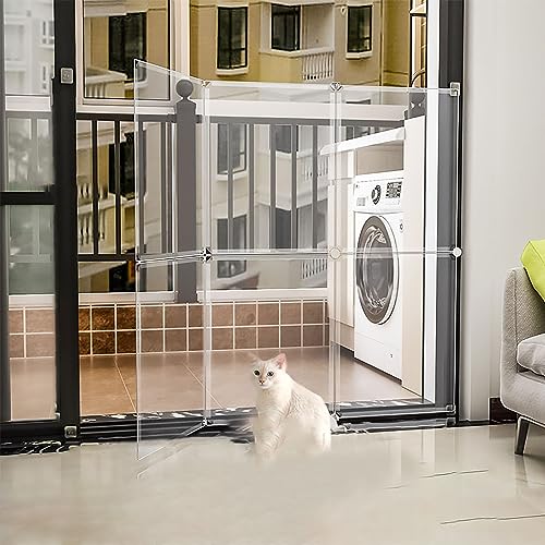 Haustier-Laufstall, Katzen-Laufstall DIY transparenter Welpen-Hunde-Laufstall tragbarer Hofzaun, Kleintierkäfig für Kaninchen, Meerschweinchen, Welpen (Farbe: 6 Stück) von GeELky