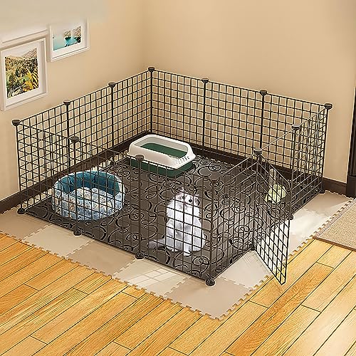 Haustier-Laufstall mit Tür, Kleintiergehege, Katzenkäfige, Hundekäfig, Innen-/Außenbereich, DIY-Haustierzaun aus Metall, für Welpen, Kaninchen, Kätzchen, Hamster, Meerschweinchen, Schildkröt Haustier-Laufstall mit Tür, Kleintiergehege, Katzenkäfige, Hundekäfig, Innen-/Außenbereich, DIY-Haustierzaun aus Metall, für Welpen, Kaninchen, Kätzchen, Hamster, Meerschweinchen, Schildkröt von GeELky