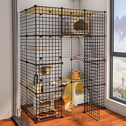 Katzenkäfig – Haustier-Laufstall, Katzenlaufstall für kleine Tiere, DIY-Metalldrahtgitterkäfig, Haustier-Trainingsstall für drinnen und draußen, tragbarer Hofzaun für Meerschweinchen, Hamst Katzenkäfig – Haustier-Laufstall, Katzenlaufstall für kleine Tiere, DIY-Metalldrahtgitterkäfig, Haustier-Trainingsstall für drinnen und draußen, tragbarer Hofzaun für Meerschweinchen, Hamst von GeELky