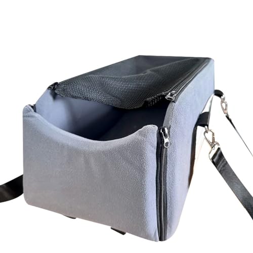 Atmungsaktive Haustier-Autositz, abnehmbare Haustier-Reisetasche mit Netz, geeignet zum Entspannen bei Langstreckenreisen unter 8,2 kg (Grau B) von GeRRiT