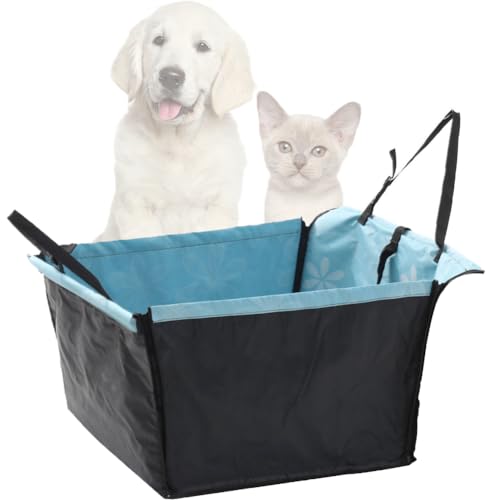 Faltbarer Hundeautositz, Haustier-Sitzerhöhung für Vordersitz und Rücksitz, schützt Ihren Autositz, kratzfeste Haustiermatte, leicht zu reinigen, 60 x 50 x 35 cm (blau) von GeRRiT