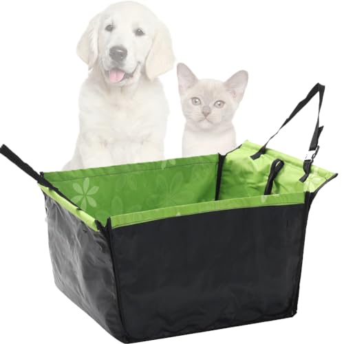 Faltbarer Hundeautositz, Haustier-Sitzerhöhung für Vordersitz und Rücksitz, schützt Ihren Autositz, kratzfeste Haustiermatte, leicht zu reinigen, 60 x 50 x 35 cm (grün) von GeRRiT
