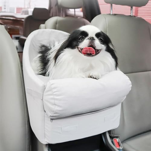 Konsole Katzen-Autositz, dicker kleiner Hundesitz mit verstellbarem Kissen, LKW-SUV, lindert Angstzustände, Haustierbett, nicht leicht zu verbiegen (große Größe) von GeRRiT
