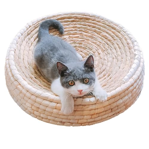 Natürliches Stroh-Katzenkratzkissen, Strohkatzenhaus, Katzenhunde-Nest, Atmungsaktives Haustierbett, Four Seasons General Strohgewebtes Haustiernest, Katzenhaus, Runde Katzenkratzschale, Handgewebt ( Natürliches Stroh-Katzenkratzkissen, Strohkatzenhaus, Katzenhunde-Nest, Atmungsaktives Haustierbett, Four Seasons General Strohgewebtes Haustiernest, Katzenhaus, Runde Katzenkratzschale, Handgewebt ( von GeRRiT