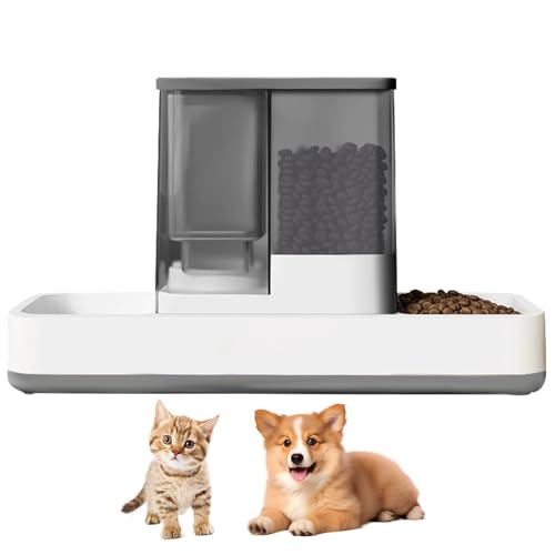 GearRoot Automatischer Katzenfutterspender und Wasserspender, 2-in-1 Schwerkraft-Haustierfutterspender und Wasserspender, abnehmbarer Katzenfutterspender für kleine Hunde und Katzen, Grau GearRoot Automatischer Katzenfutterspender und Wasserspender, 2-in-1 Schwerkraft-Haustierfutterspender und Wasserspender, abnehmbarer Katzenfutterspender für kleine Hunde und Katzen, Grau von GearRoot