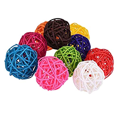 Geardeangloow 10 Stück Rattan Ball Vogel Spielzeug DIY Zubehör Spielzeug für Papagei Wellensittich Sittich 3cm Geardeangloow 10 Stück Rattan Ball Vogel Spielzeug DIY Zubehör Spielzeug für Papagei Wellensittich Sittich 3cm von Geardeangloow
