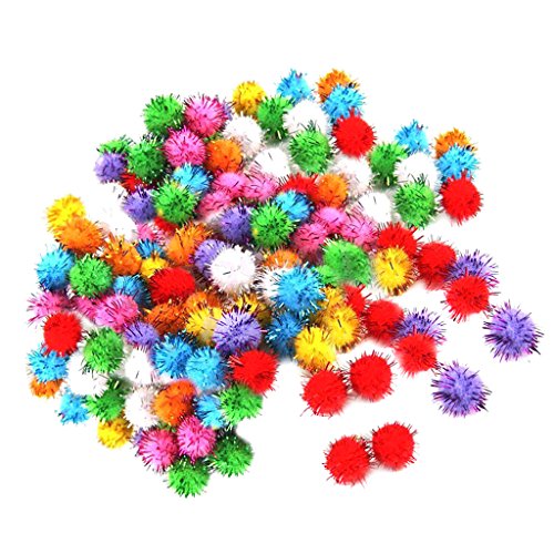 Geardeangloow 100 x Mini-Bälle mit glitzernden Lametta-Bällen, Spielzeug für Vögel, Papageien, mehrfarbig Geardeangloow 100 x Mini-Bälle mit glitzernden Lametta-Bällen, Spielzeug für Vögel, Papageien, mehrfarbig von Geardeangloow
