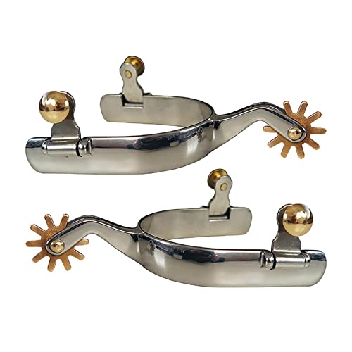 Geardeangloow 2x Pferdesporen Anti Rost Western Style Sporen für Wettkampfausrüstung Herren Silber von Geardeangloow