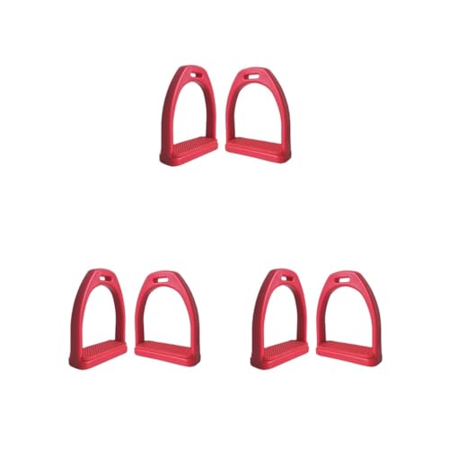 Geardeangloow 3 Set mit 2 Stück Tierreitsteigbügel, abnehmbar, professionell, wiederverwendbar, für Erwachsene und Kinder, Gummi-Pad, rutschfest, Rot, Größe L Geardeangloow 3 Set mit 2 Stück Tierreitsteigbügel, abnehmbar, professionell, wiederverwendbar, für Erwachsene und Kinder, Gummi-Pad, rutschfest, Rot, Größe L von Geardeangloow