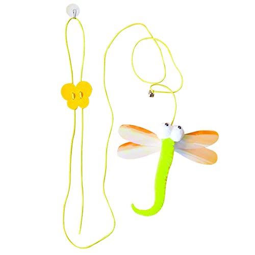 Geardeangloow Katzenspielzeug, interaktives Spielzeug, einziehbare Hängetür, Typ für Innentür, Libelle, Libelle B, 2 m von Geardeangloow