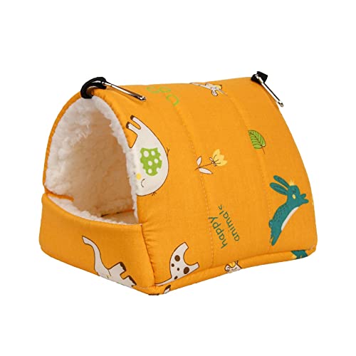 Geardeangloow Weiches Hamster-Hängemattenbett schlafender Hamster DEN Hängend für Chinilla-Ratte gelb, 11 x 9 x 15 cm von Geardeangloow