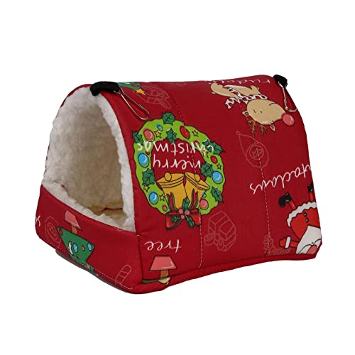 Geardeangloow Weiches Hamster-Hängemattenbett schlafender Hamster DEN Hängend für Chinilla-Ratte rot, 11 x 9 x 15 cm von Geardeangloow