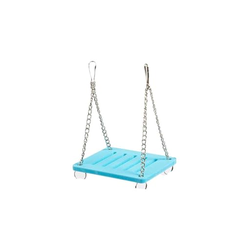 Niedliche Schaukel für Papageien, Hamster, lustige Tiere, Hängebett, Metallkette, Aufhängungsplattform, Unterhaltungsspielzeug, modisch, Farbe: Blau von Geardeangloow
