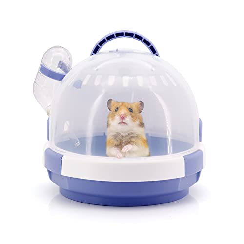 Hamster Carrier Käfig Portable Mäuse Travel Case Kunststoff Kleintier Carrier Ratte Carry Käfig mit Wasserflasche (Violett) von Gearific