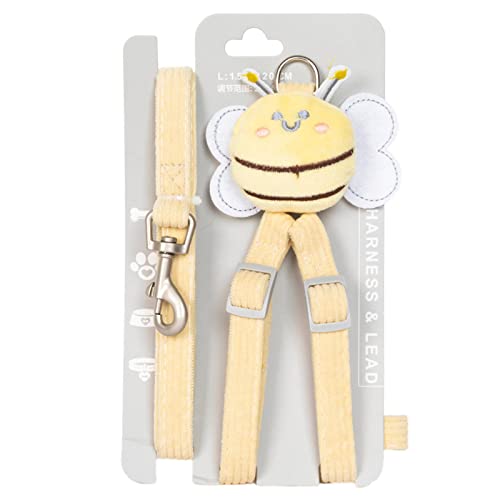 Fashion Hundekabelbaum Leine Einstellbare Cord Haustier Brust Raktions Seil Kleine Bienen Druckkatze LEINEN PETT PETTION ENTWICKLICH ENTWICK von Geavonyg