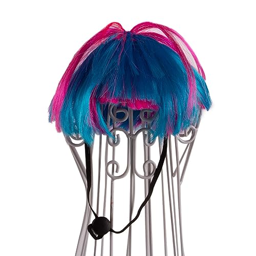 Geavonyg Haustierkopfschmuck Perücken Kostüm Hund Perücken Für Kleine Mittelgroße Haustierparty Blue Haartippe Für Halloween Party Halloween Kostüme Groß von Geavonyg