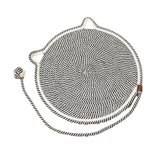 Geavonyg Katzen Kratzen Matten Bett Kratzfestes Baumwollseil Cartoon Kätzchen Ohr Für Haustier Innen Gewebte Katzen Kratzen Matte von Geavonyg