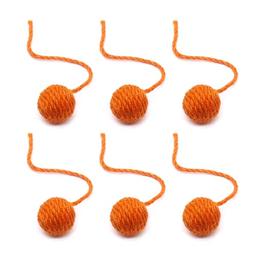 Geavonyg Natural Sisal Ball Sisal Katzen Spielzeug Reinigen Zähne Molaren Snacks Zahnen Bunte Kauen Spielzeugdruck Relief Katzen Zahnen von Geavonyg