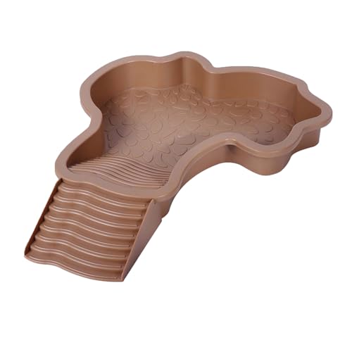 Geavonyg Schildkröten Badepool Wasserschale Mit Schlupfproof 35x28 50 cm Freundschaftslebensraum Stufen Für Reptilien Die Sich Ruhen Und Schildkröten Schritt Einweichen von Geavonyg