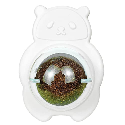 Geavonyg Toy Für Katze Essbare Kugeln Wandhalterung Niedliche Cartoon Form Natürliche Rotatable Licking Lecksspielzeug Für Kätzchenkugeln Zahnkugel von Geavonyg