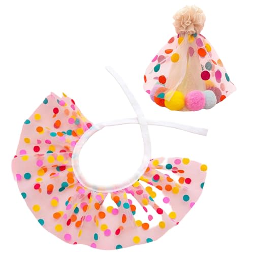 Pet Birthday Dressing Kostümzubehör Mit Süßem Kragenlätzchen Und Kegelhut Für Katzen Und Hundefeier Haustierset von Geavonyg