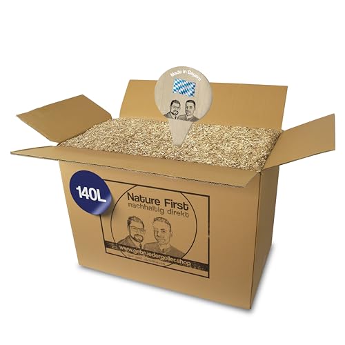 Gebrüder Goller Bio Miscanthus Einstreu 140 Liter - Staubarm & Saugstark - Einstreu für Kleintiere wie Kaninchen, Meerschweinchen, Hamster - Kleintierstreu aus biologischem Anbau - 100% Natur von Gebrüder Goller