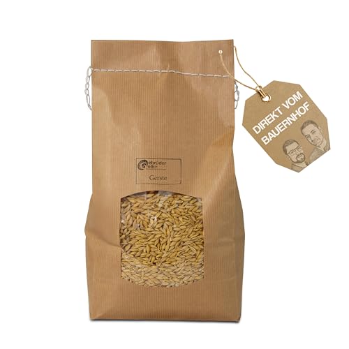 Gebrüder Goller Gerste 25kg - Gerstenkörner für Hühnerfutter/Taubenfutter/Entenfutter/Nagerfutter/Kaninchenfutter - Gerstenkorn Getreide für Vögel und Kleintiere direkt vom Hof im Sack von Gebrüder Goller