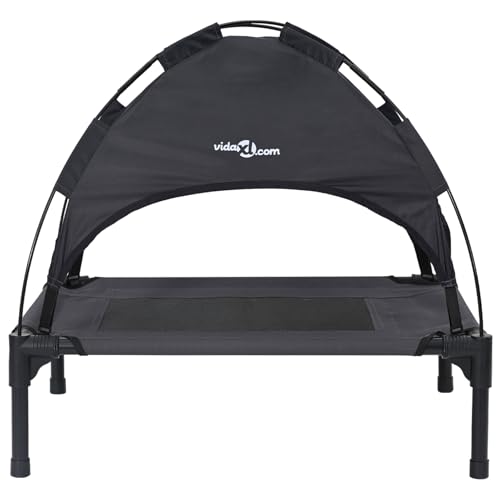Erhöhtes Hundebett Schwarz Polyester, Metallrahmen Hundeliege Outdoor Garten für draußen Camping erhöhtes Hundebett Erhöhtes Hundebett Schwarz Polyester, Metallrahmen Hundeliege Outdoor Garten für draußen Camping erhöhtes Hundebett von Gecheer