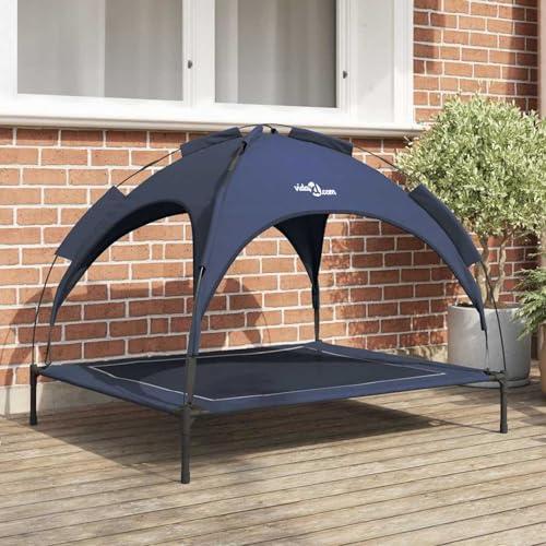 Erhöhtes Hundebett mit Abnehmbarem Dach Marineblau XL Stahl, Hundeliege Outdoor Garten für draußen Camping erhöhtes Hundebett42008200 Erhöhtes Hundebett mit Abnehmbarem Dach Marineblau XL Stahl, Hundeliege Outdoor Garten für draußen Camping erhöhtes Hundebett42008200 von Gecheer