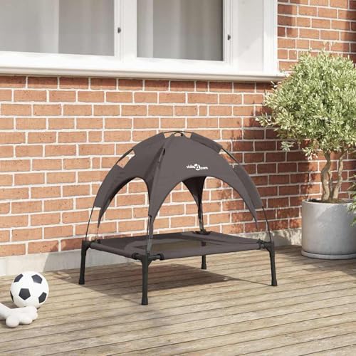 Erhöhtes Hundebett mit abnehmbarem Dach Braun Stahl, Kühlendes ErhöHtes Hunde Bett für Camping Garten Strand Pool42008169 Erhöhtes Hundebett mit abnehmbarem Dach Braun Stahl, Kühlendes ErhöHtes Hunde Bett für Camping Garten Strand Pool42008169 von Gecheer